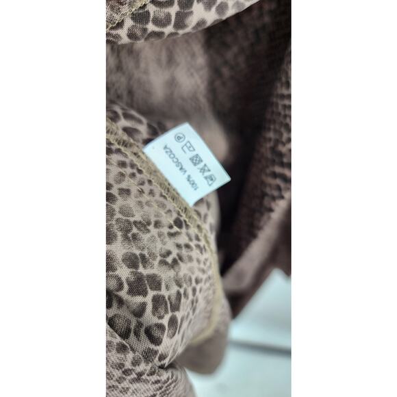 BLUZAT‎ Vest Viscose Snakeskin Wrap Cardigan Duster Tie Belt Brown Wrap DressXL - Picture 8 of 11